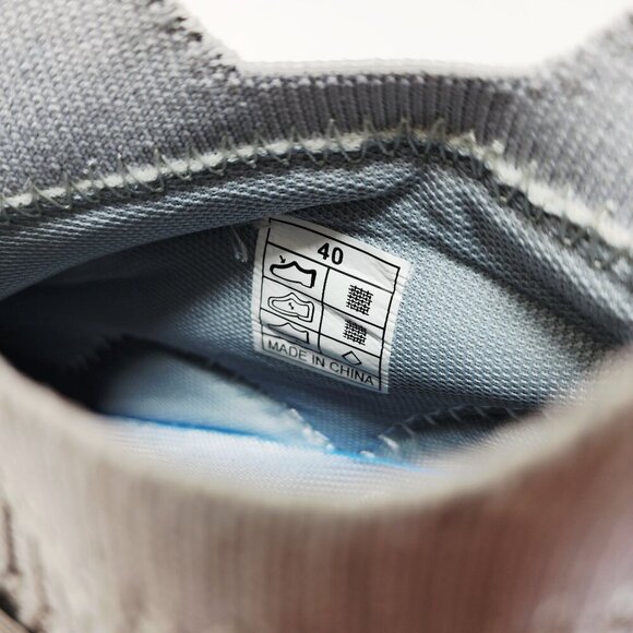 Knitted Womens Gray High-Top Sneakers With Lace-Up Closure Size 7.5 - Picture 2 of 12